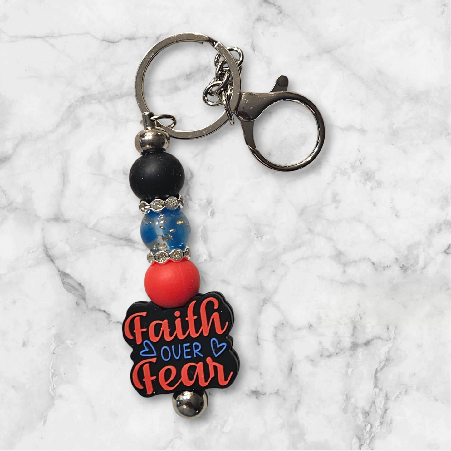 Faith over fear keychain