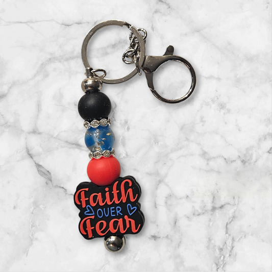 Faith over fear keychain