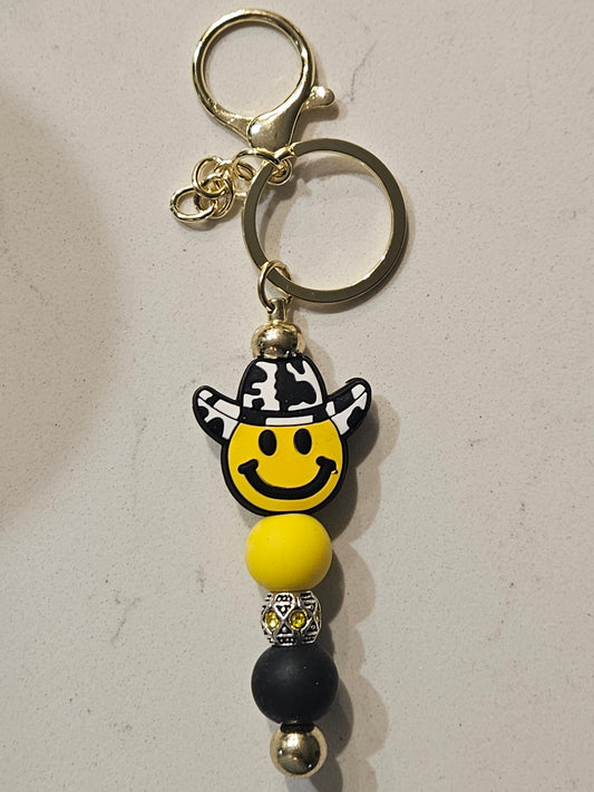 Western smiley keychain