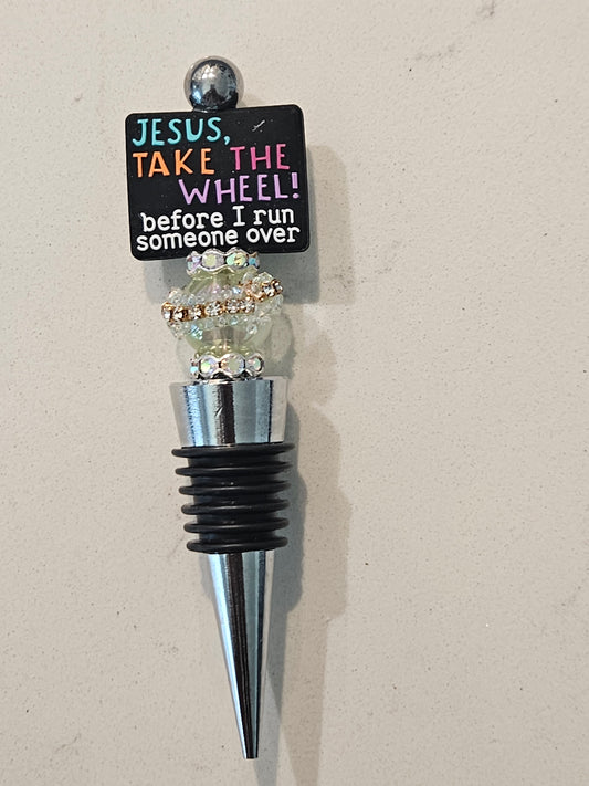 Take the wheel wine stopper