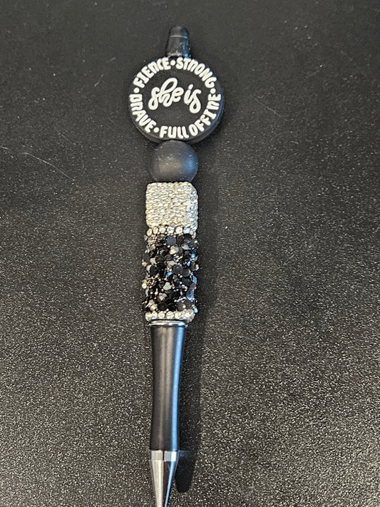 She is beaded pen